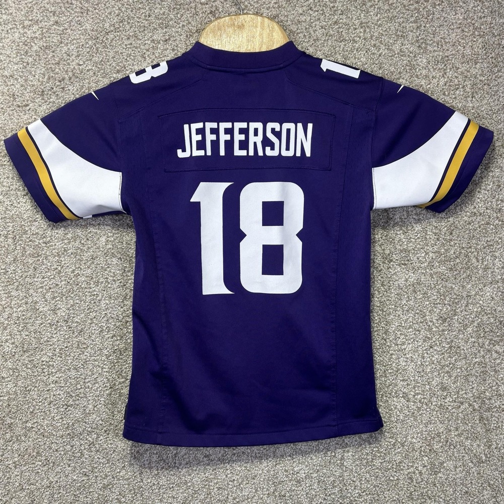 Minnesota Vikings Jersey Boys Medium Purple NFL Justin Jefferson 18 Nike